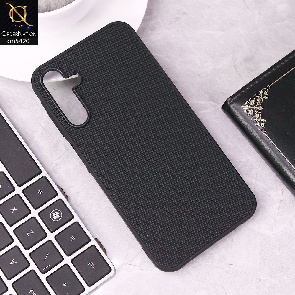 Samsung Galaxy A35 Cover - Black - New Dotted Leather Texture Soft Borders Case