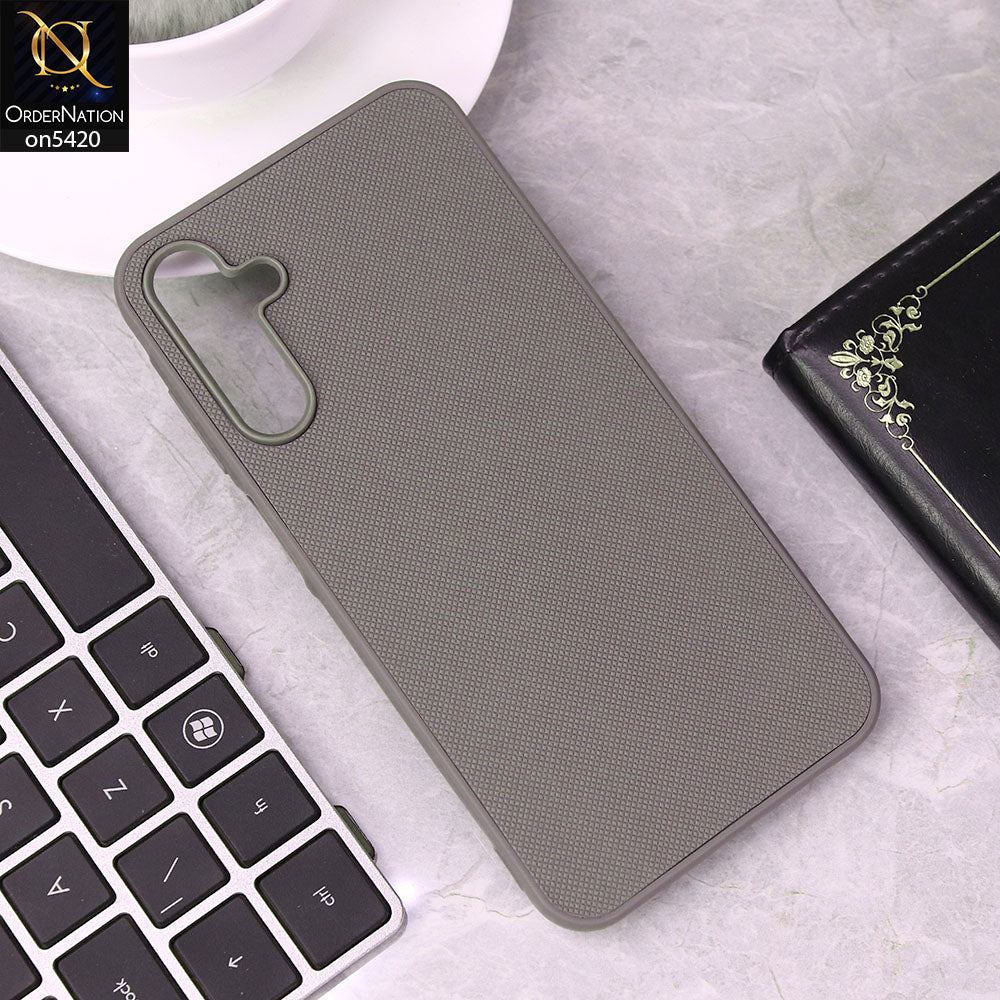 Samsung Galaxy A55 Cover - Gray - New Dotted Leather Texture Soft Borders Case