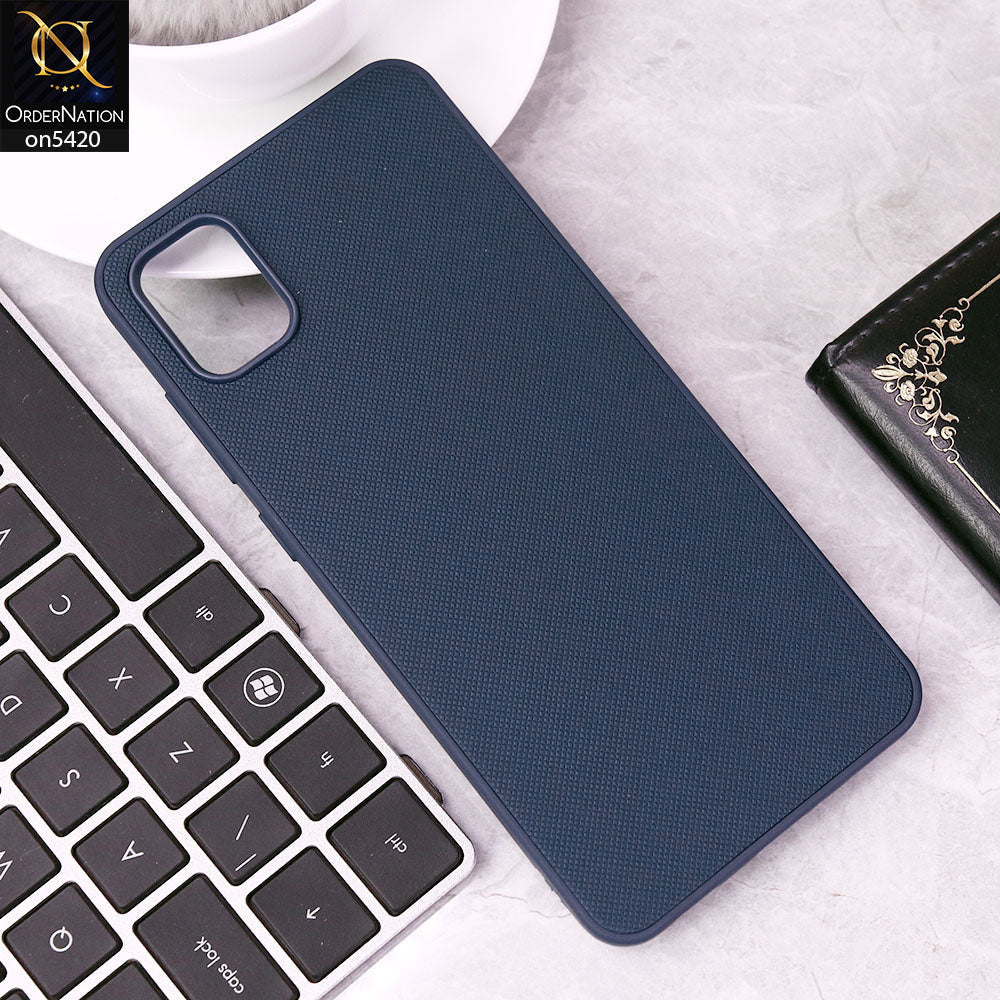 Samsung Galaxy A51 Cover - Blue - New Dotted Leather Texture Soft Borders Case