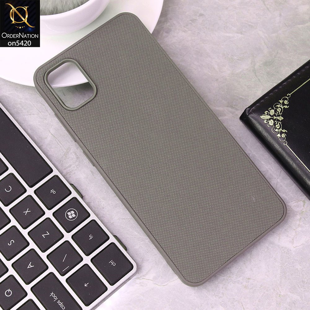 Samsung Galaxy A51 Cover - Gray - New Dotted Leather Texture Soft Borders Case