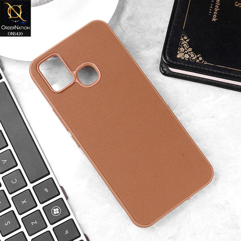 Infinix Smart 5 Cover - Brown - New Dotted Leather Texture Soft Borders Case