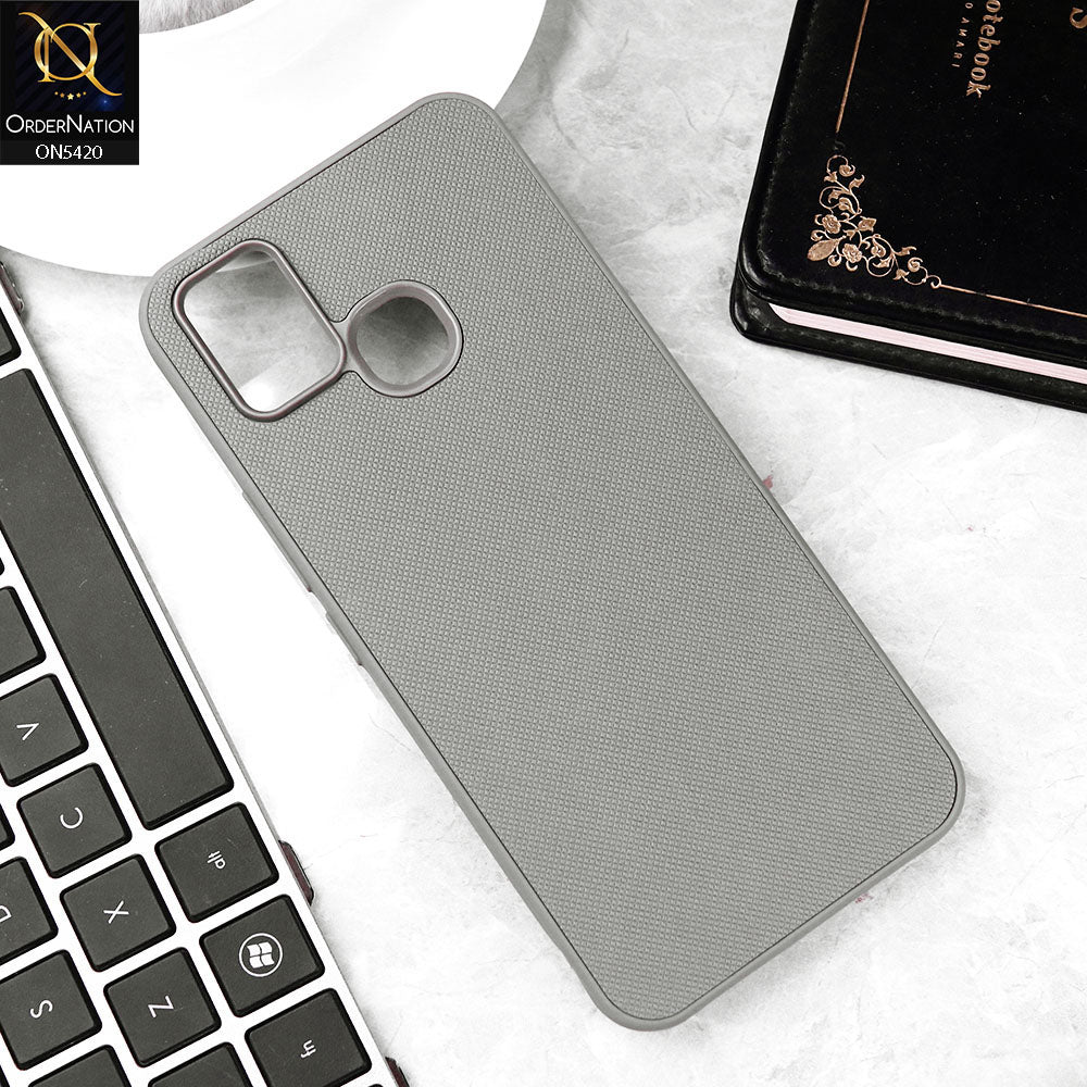 Infinix Smart 5 Cover - Gray - New Dotted Leather Texture Soft Borders Case