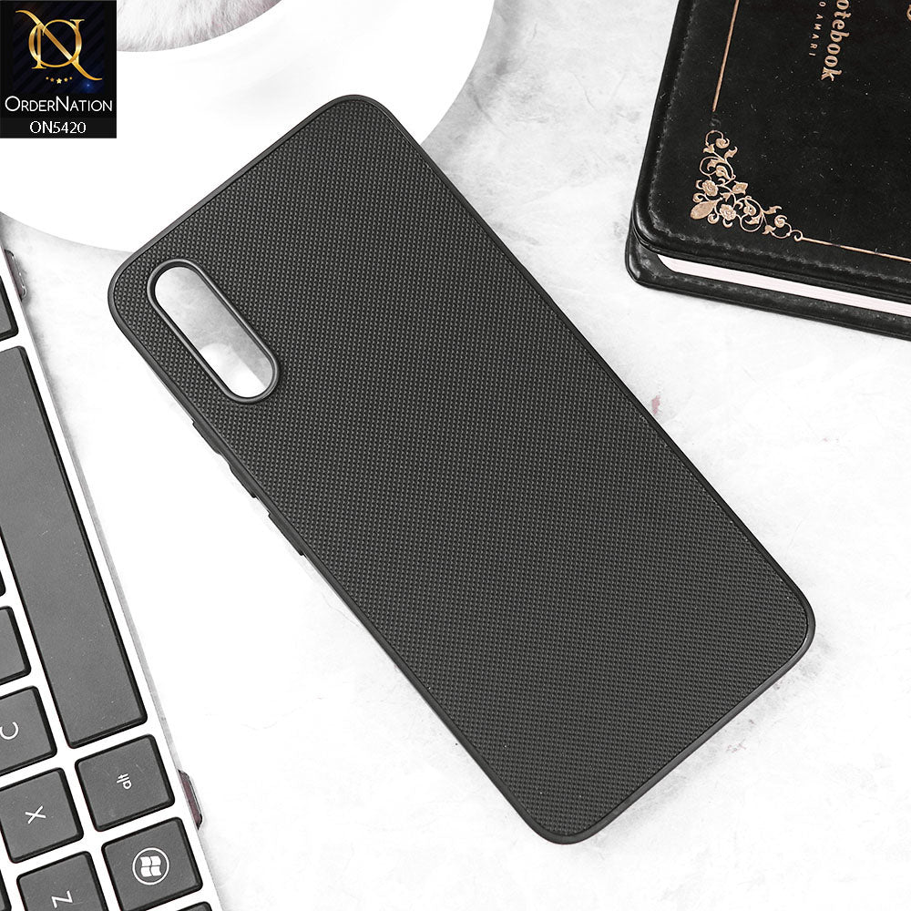 Vivo S1 Cover - Black - New Dotted Leather Texture Soft Borders Case