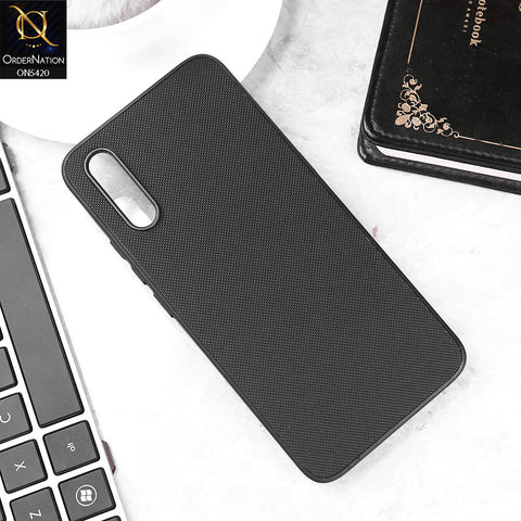 Vivo S1 Cover - Black - New Dotted Leather Texture Soft Borders Case