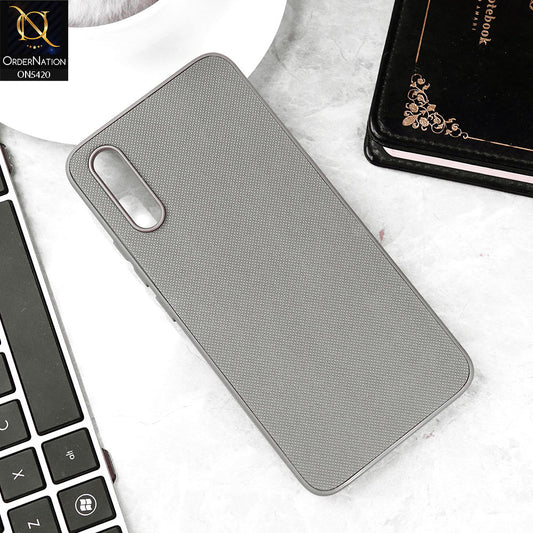 Vivo S1 Cover - Gray - New Dotted Leather Texture Soft Borders Case