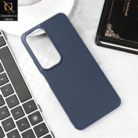 Vivo Y19s Cover - Blue - New Dotted Leather Texture Soft Borders Case