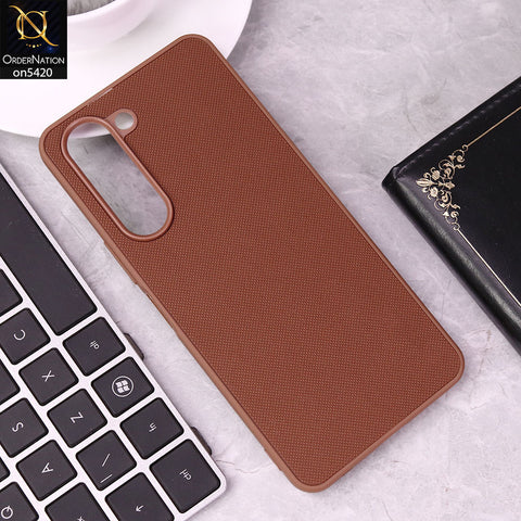 Vivo Y29s Cover - Brown - New Dotted Leather Texture Soft Borders Case