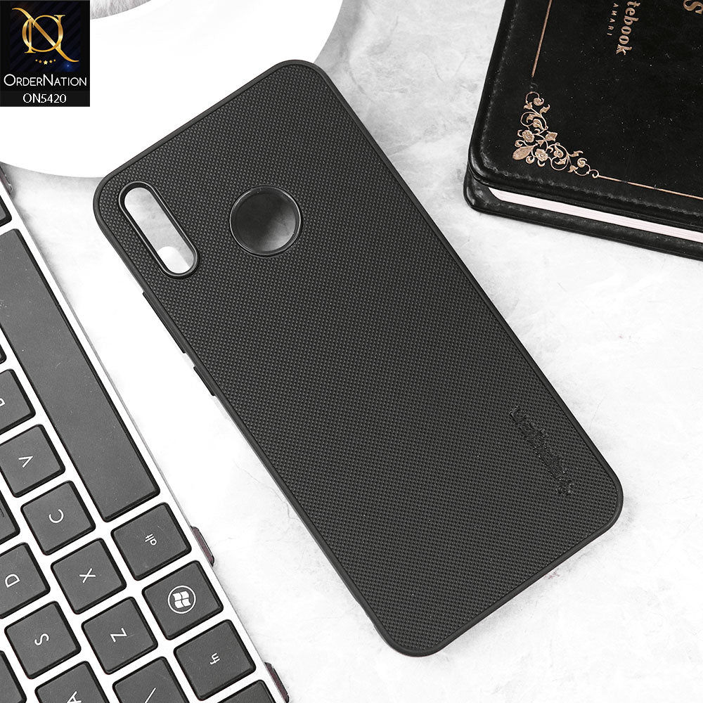 Huawei Y9 2019 Cover - Black - New Dotted Leather Texture Soft Borders Case