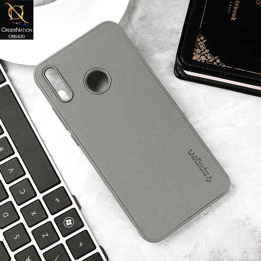 Huawei Y9 2019 Cover - Gray - New Dotted Leather Texture Soft Borders Case