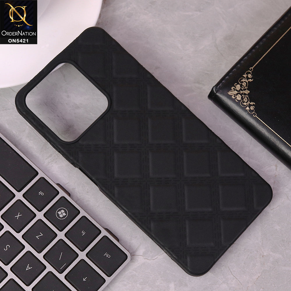 Realme Note 50 Cover - Black - Sleek Carbon Fiber Pattern Phone Case With Soft Borders