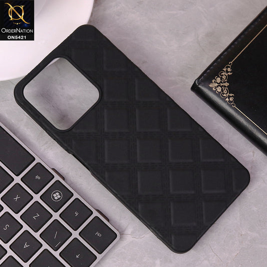 Realme Note 50 Cover - Black - Sleek Carbon Fiber Pattern Phone Case With Soft Borders