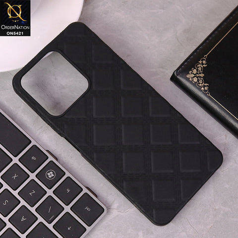 Realme Note 50 Cover - Black - Sleek Carbon Fiber Pattern Phone Case With Soft Borders