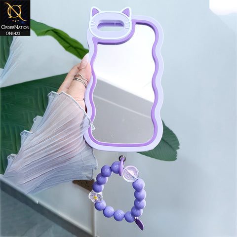 iPhone SE 2020 Cover - Purple -  Cute Soft Silicon Mirror Case