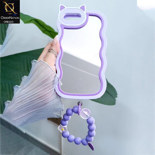 iPhone 8 Plus / 7 Plus Cover - Purple -  Purple Cute Soft Sillicon Mirror Case
