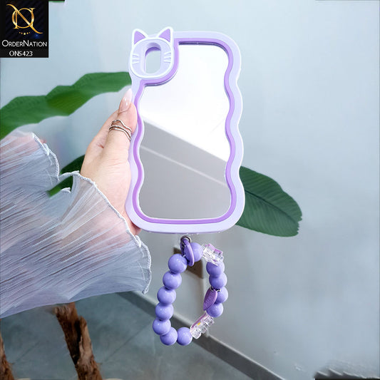 iPhone XS Max Cover - Purple -  Purple Cute Soft Sillicon Mirror Case