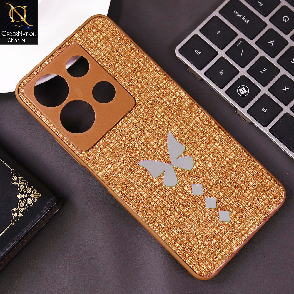 Infinix Note 30 Cover - Brown - New Butterfly Soft Case With Camera Protection