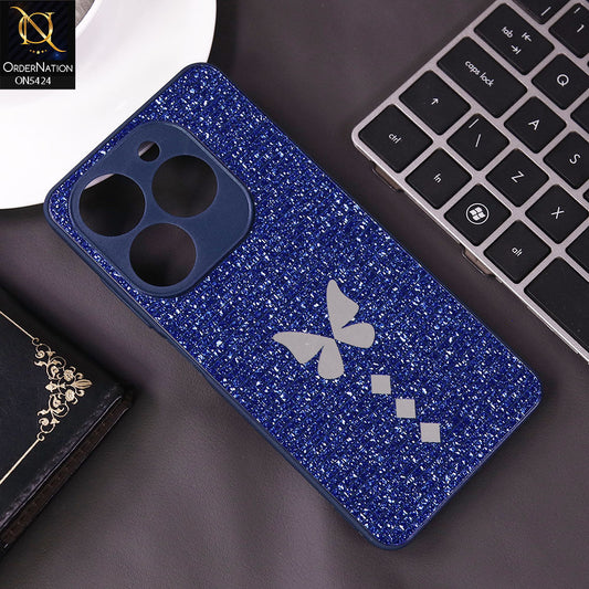 Infinix Hot 40i Cover - Blue - New Butterfly Soft Case With Camera Protection