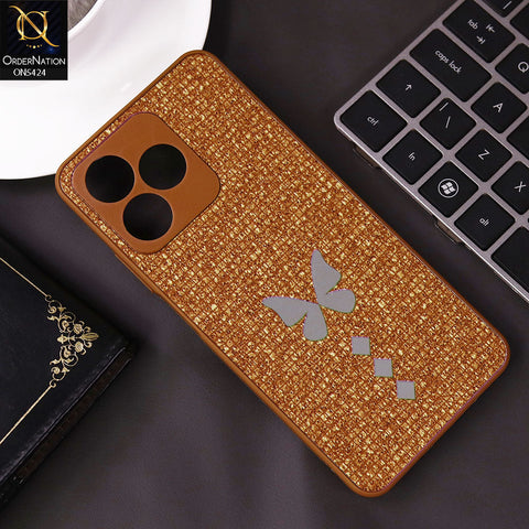 Tecno Pop 8 Cover - Brown - New Butterfly Soft Case With Camera Protection