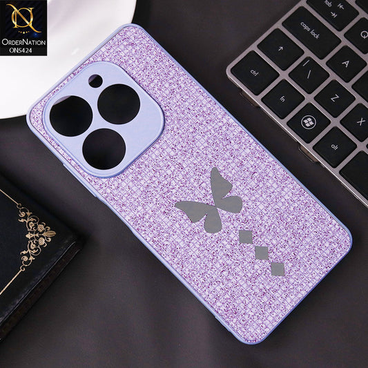 Infinix Hot 40i Cover - Purple - New Butterfly Soft Case With Camera Protection