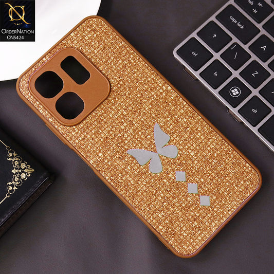 Infinix Hot 50i Cover - Brown - New Butterfly Soft Case With Camera Protection