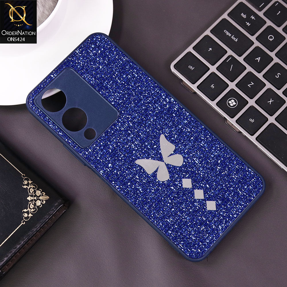 Vivo Y28 5G Cover - Blue - New Butterfly Soft Case With Camera Protection