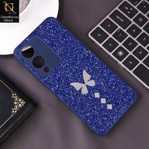 Vivo Y28 5G Cover - Blue - New Butterfly Soft Case With Camera Protection