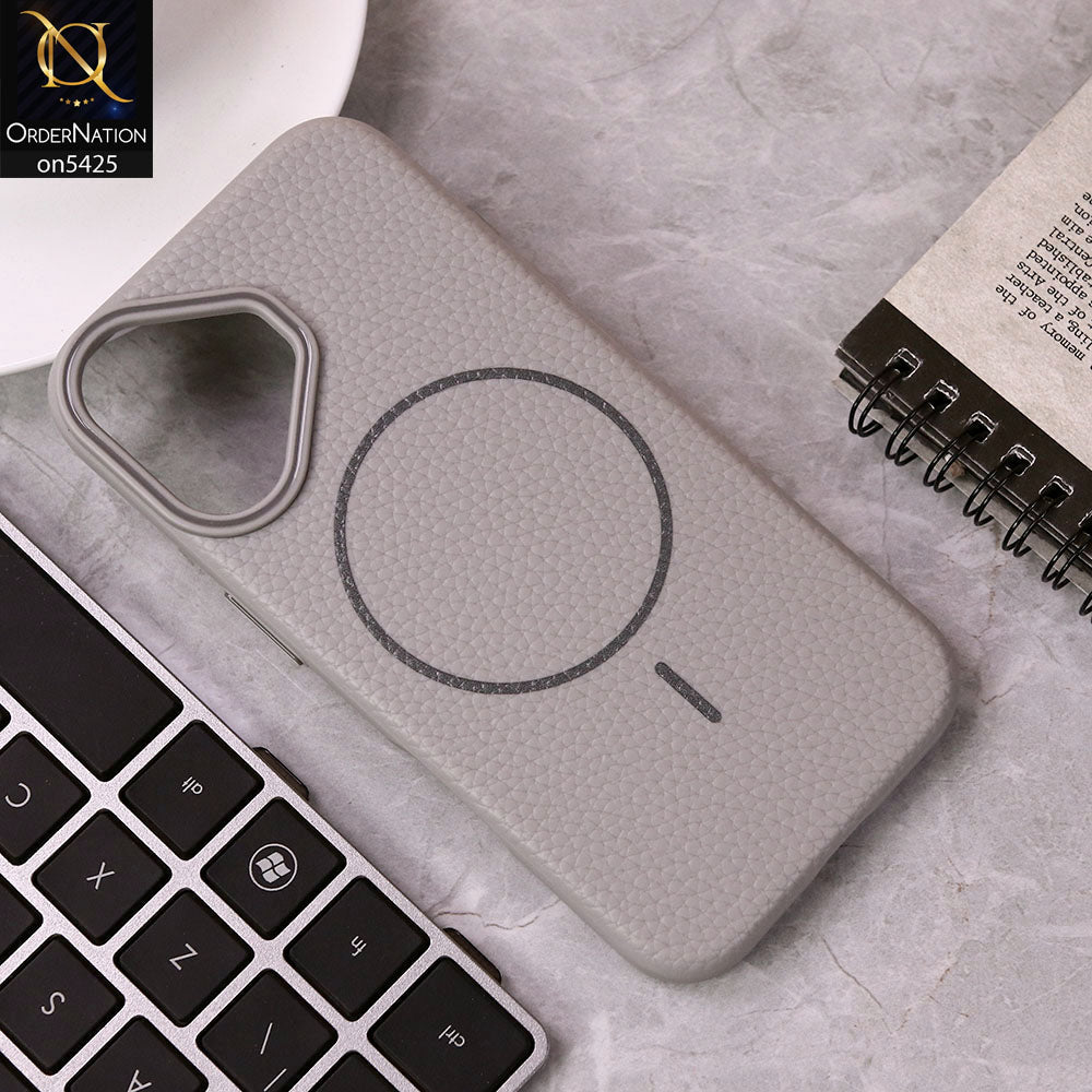 IPhone 16  Cover - Black - New Leather Texture Case With Magsafe Wireless Charging Soft Border Case