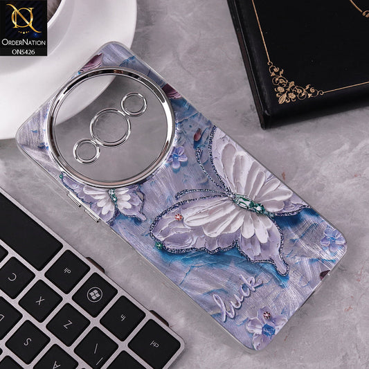 Xiaomi Redmi A3 Cover - Design 2 -  New Silver-Plated Floral and Butterfly Design Soft Case With Camera Protection