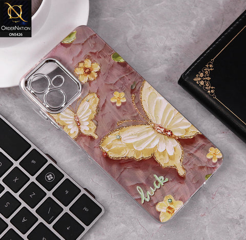 Samsung Galaxy A06 Cover - Design 3 - New Silver-Plated Floral and Butterfly Design Soft Case With Camera Protection