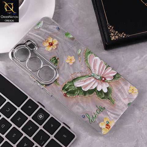 Vivo Y200 (2025) Cover - Design 1 -  New Silver-Plated Floral and Butterfly Design Soft Case With Camera Protection