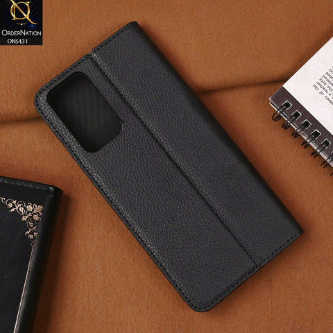 Xiaomi Redmi Note 10S Cover - Black -  Premium Leather Rich Boss Megantic Flip Book Covers With Card Holding Option