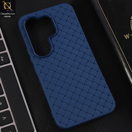 Tecno Camon 50 Pro 4G Cover  - Blue - New Woven Design Leather Feel Soft TPU Case
