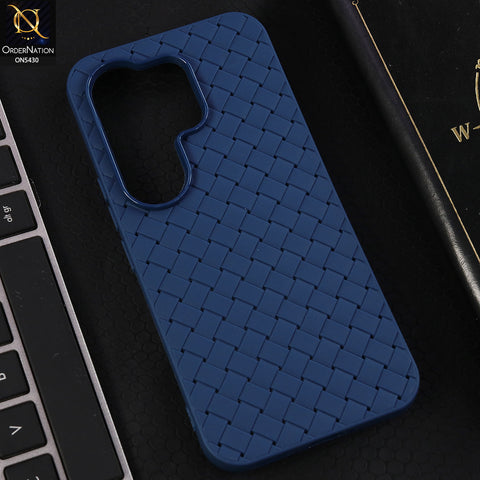 Tecno Camon 50 Pro 4G Cover  - Blue - New Woven Design Leather Feel Soft TPU Case