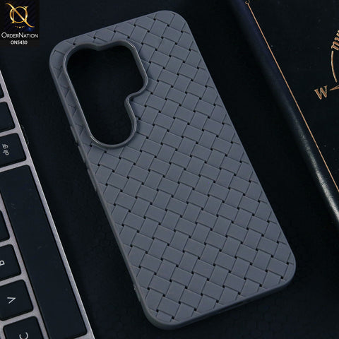 Tecno Camon 50 Pro 4G Cover  - Grey - New Woven Design Leather Feel Soft TPU Case