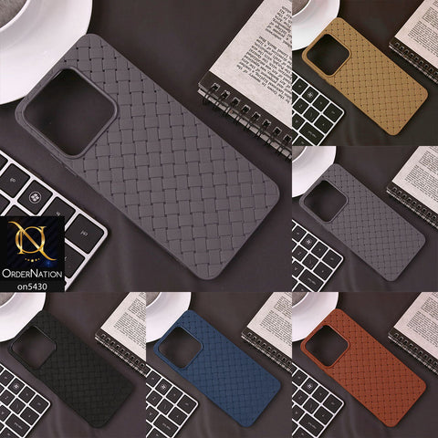 Xiaomi Redmi Note 14 4G Cover - Purple - New Woven Design Leather Feel Soft TPU Case