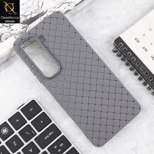 Infinix Hot 50 4G Cover - Gray - New Woven Design Leather Feel Soft TPU Case
