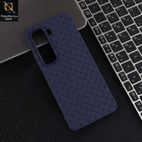 Infinix Hot 50 4G - Purple - New Woven Design Leather Feel Soft TPU Case