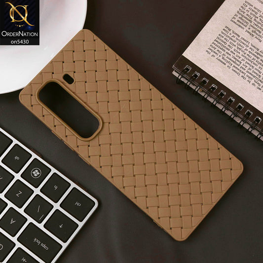 Infinix Hot 50 Pro Plus Cover - Skin - New Woven Design Leather Feel Soft TPU Case