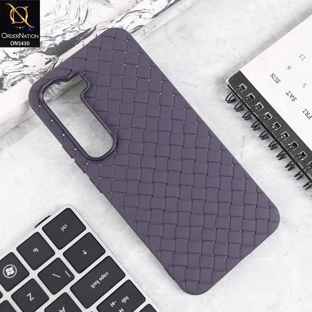 Infinix Hot 60 Pro Plus Cover - Purple - New Woven Design Leather Feel Soft TPU Case