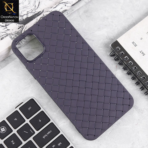 iPhone 11 Pro Cover - Purple - New Woven Design Leather Feel Soft TPU Case