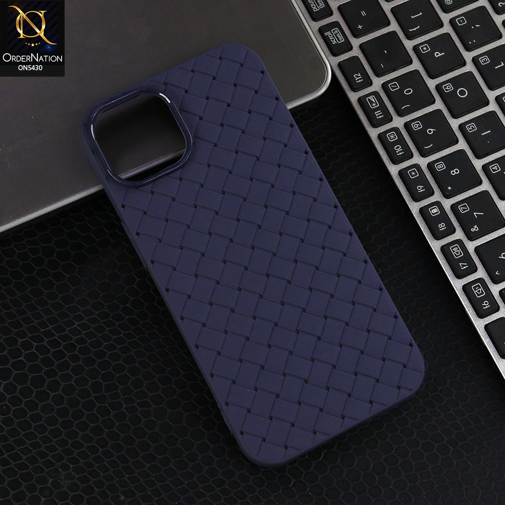 iPhone 12 Pro Max - Purple - New Woven Design Leather Feel Soft TPU Case