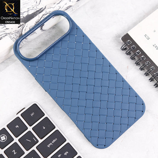 iPhone 17 Air Cover - Blue - New Woven Design Leather Feel Soft TPU Case