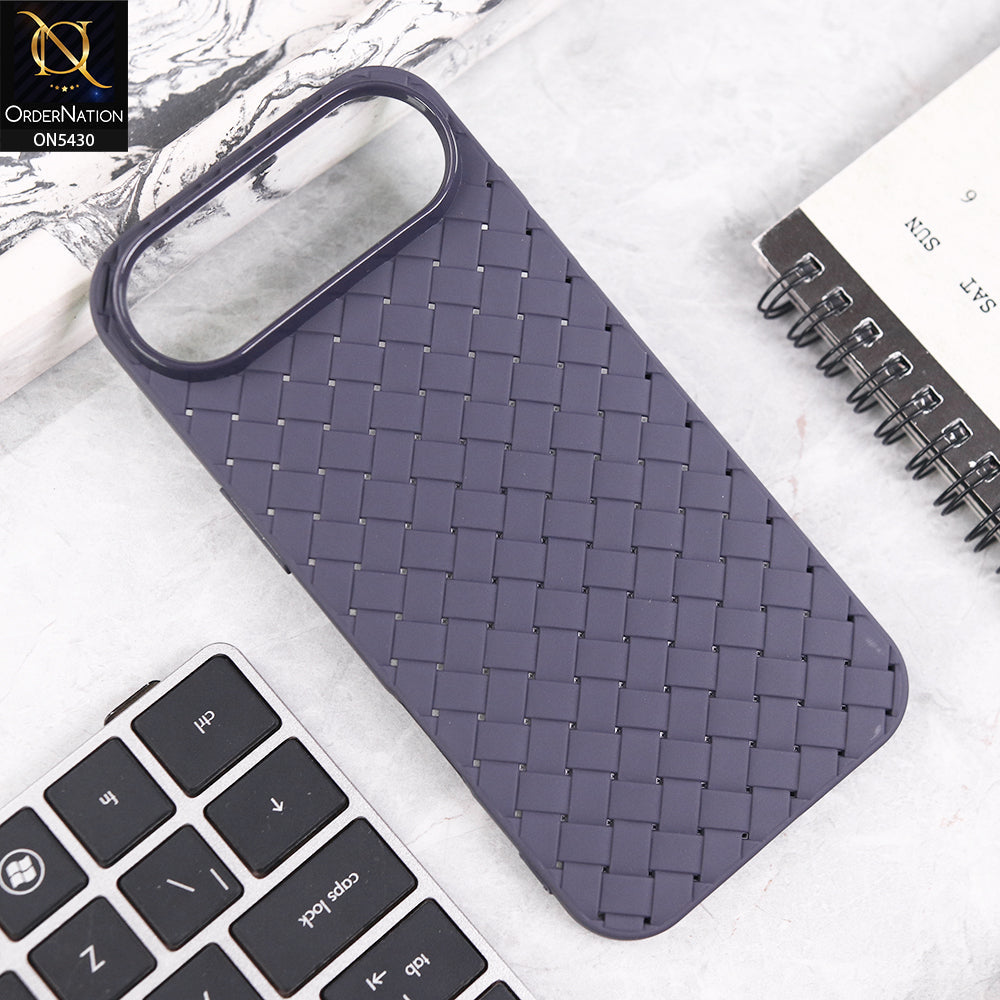 iPhone 17 Air Cover - Purple - New Woven Design Leather Feel Soft TPU Case