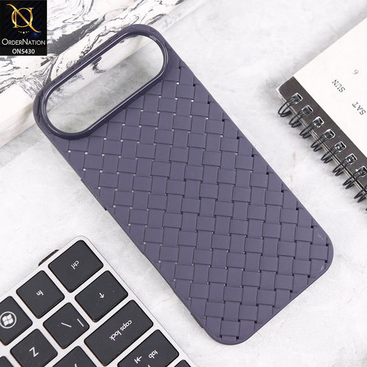 iPhone 17 Air Cover - Purple - New Woven Design Leather Feel Soft TPU Case