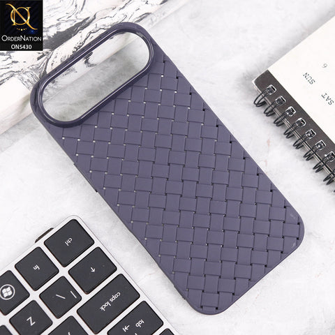iPhone 17 Air Cover - Purple - New Woven Design Leather Feel Soft TPU Case