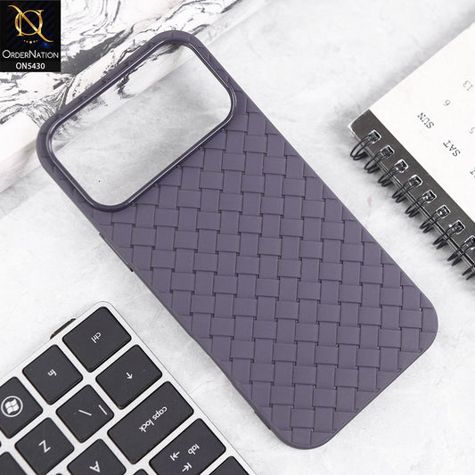 iPhone 17 Pro Max Cover - Purple - New Woven Design Leather Feel Soft TPU Case