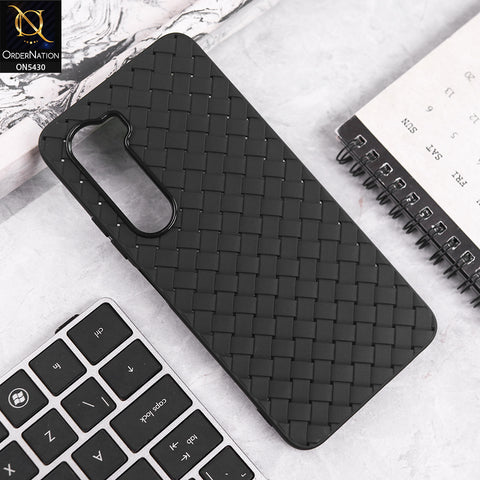 itel City 100 Cover - Black - New Woven Design Leather Feel Soft TPU Case