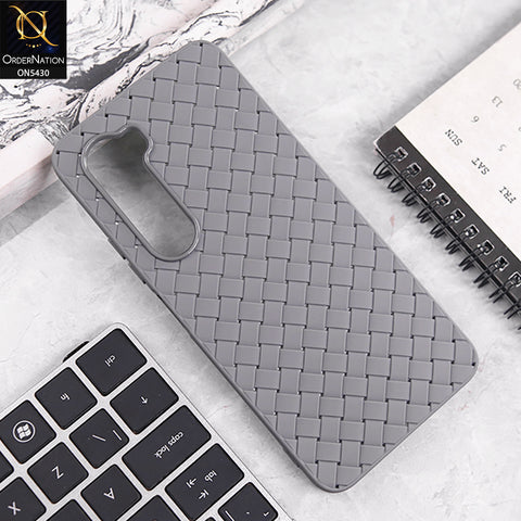 Vivo Y31 5G Cover - Gray - New Woven Design Leather Feel Soft TPU Case