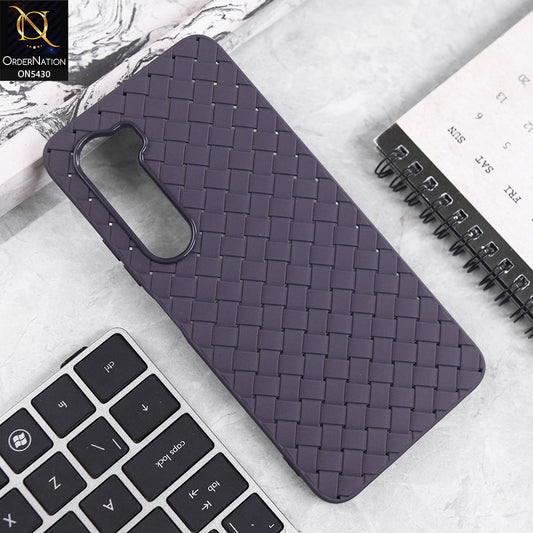 itel A100 Cover - Purple - New Woven Design Leather Feel Soft TPU Case
