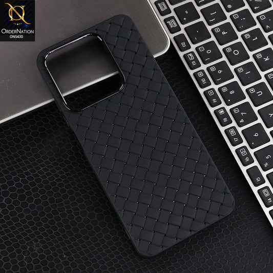 Realme C61 - Black - New Woven Design Leather Feel Soft TPU Case